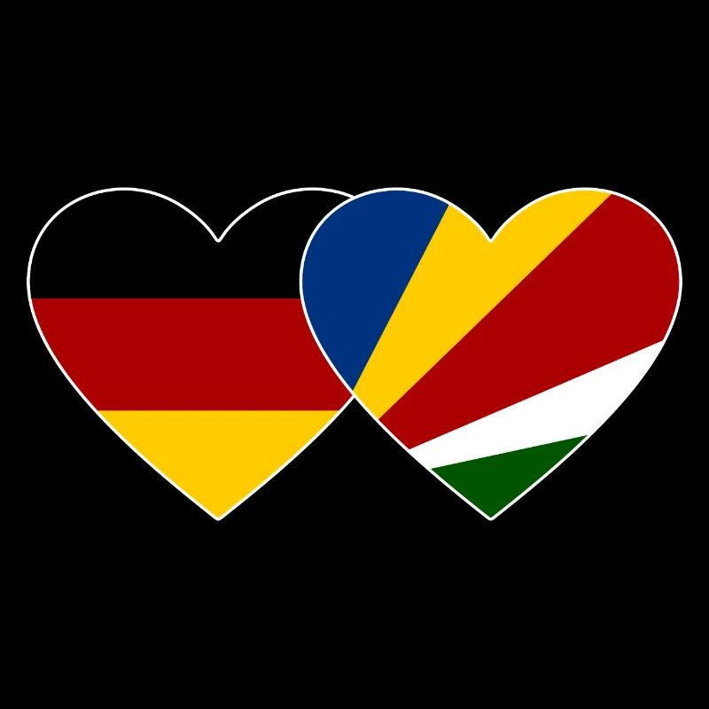 Germany Seychelles flag heart