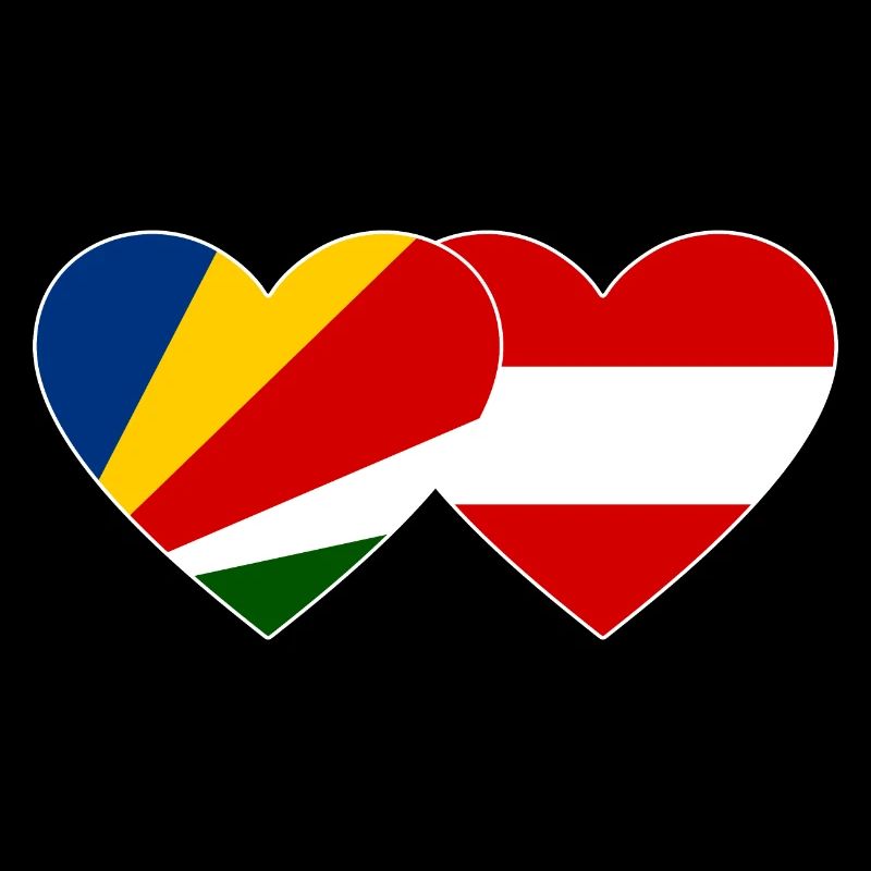 Seychelles Austria Flag Heart