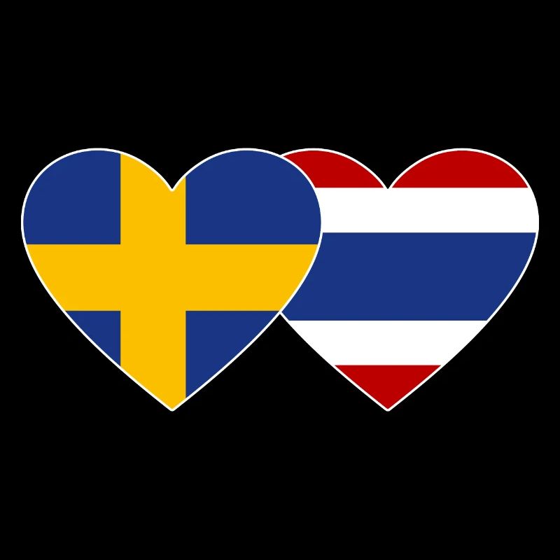 Coeur de drapeau Suède Thaïlande