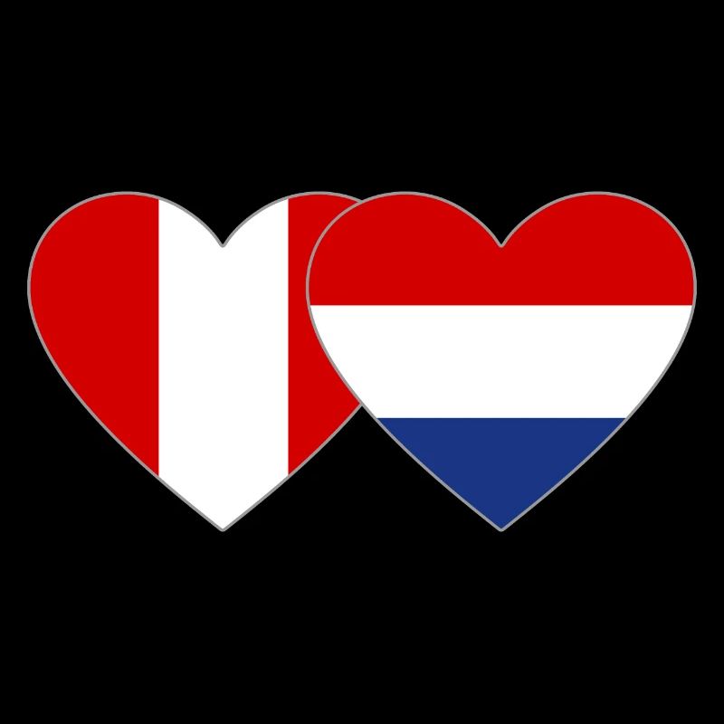 Peru Holland Flag Heart