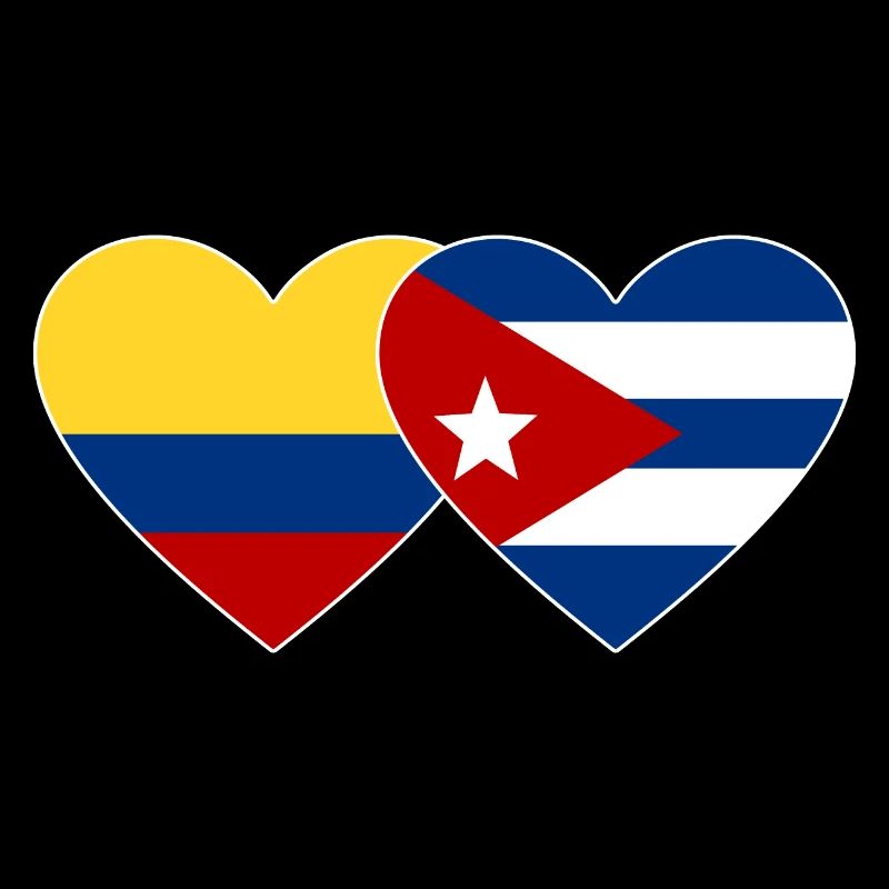 Colombie Cuba Drapeau Coeur