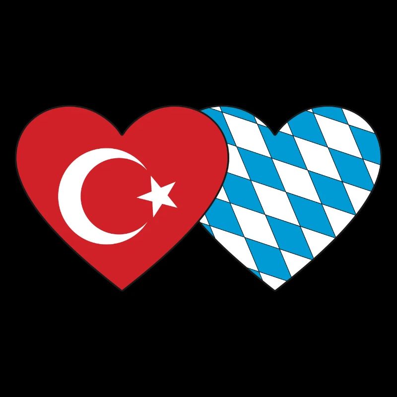 Turkey Bavaria Flag Heart