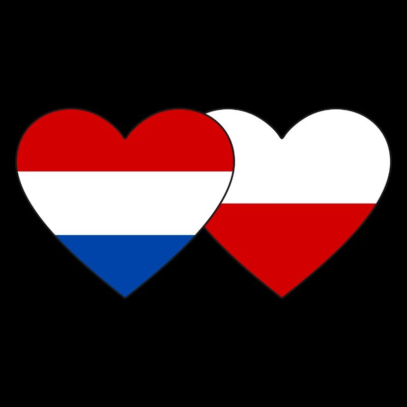 Hollande Pologne Drapeau Coeur