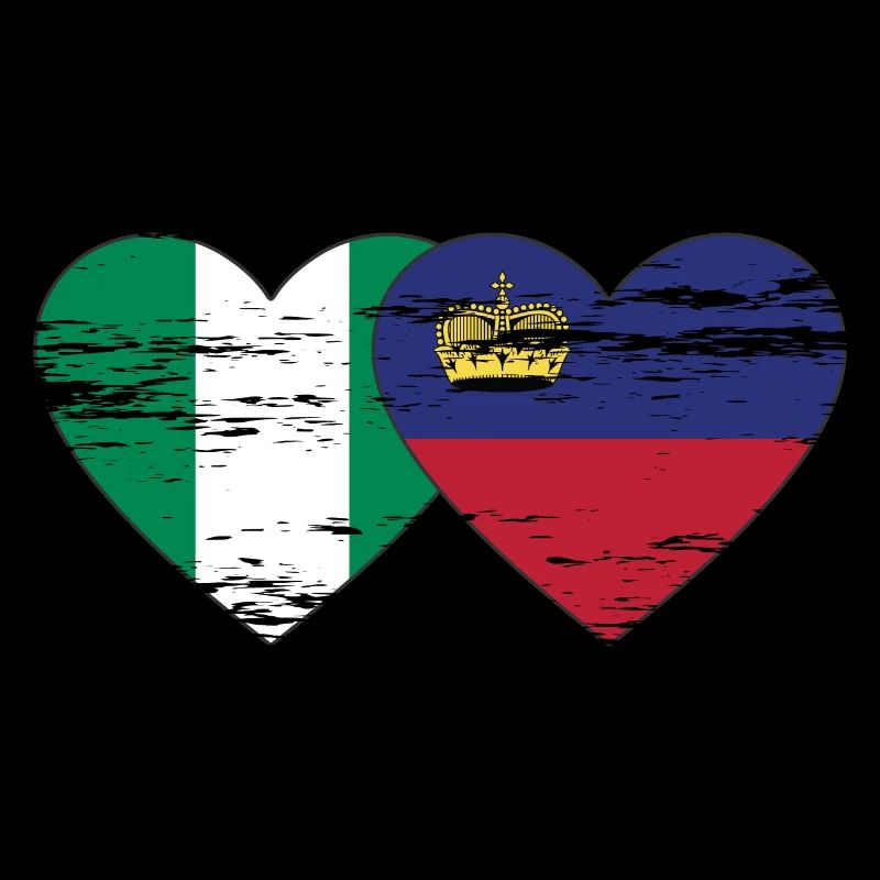 Nigeria Liechtenstein drapeau coeur utilisé
