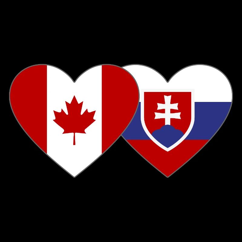 Canada Slovakia Flag Heart