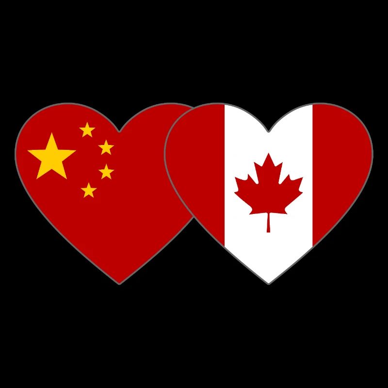 China Kanada Flagge Herz