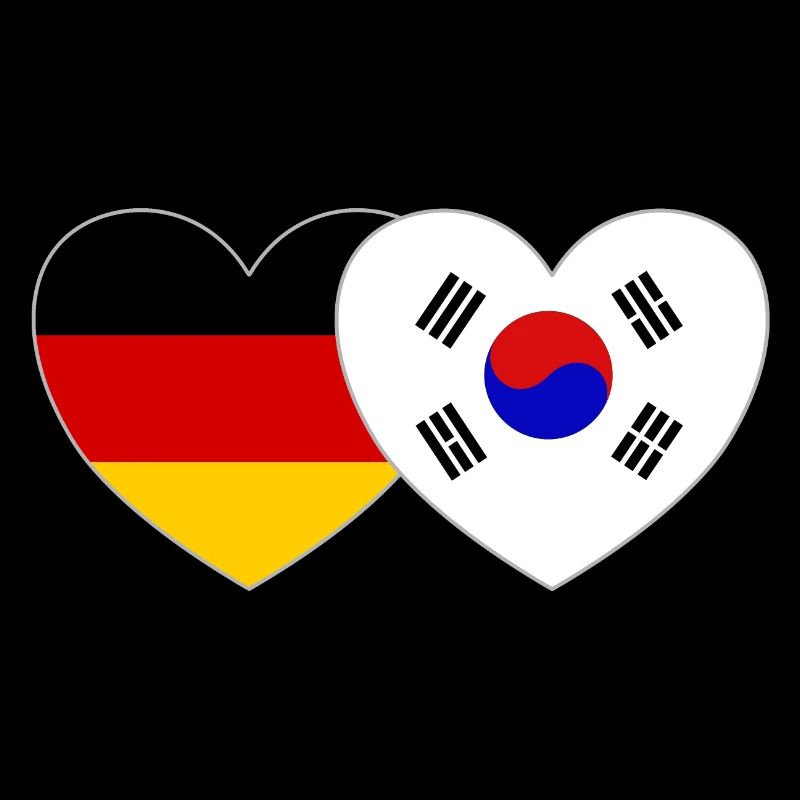 Allemagne Corée du Sud Drapeau Coeur