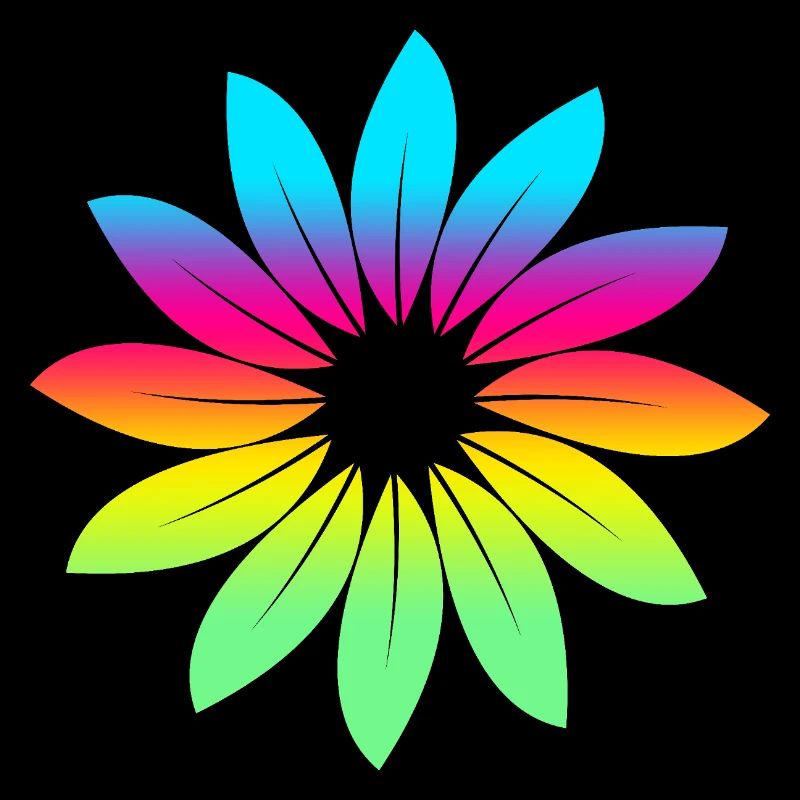 Feuilles de fleur couleurs arc-en-ciel