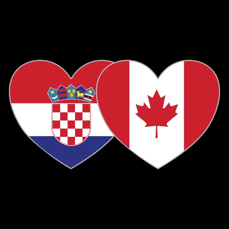 Croatie Canada Flag Heart