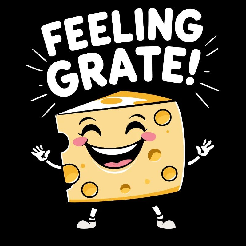 Happy Cheese Cartoon - Feeling Grates