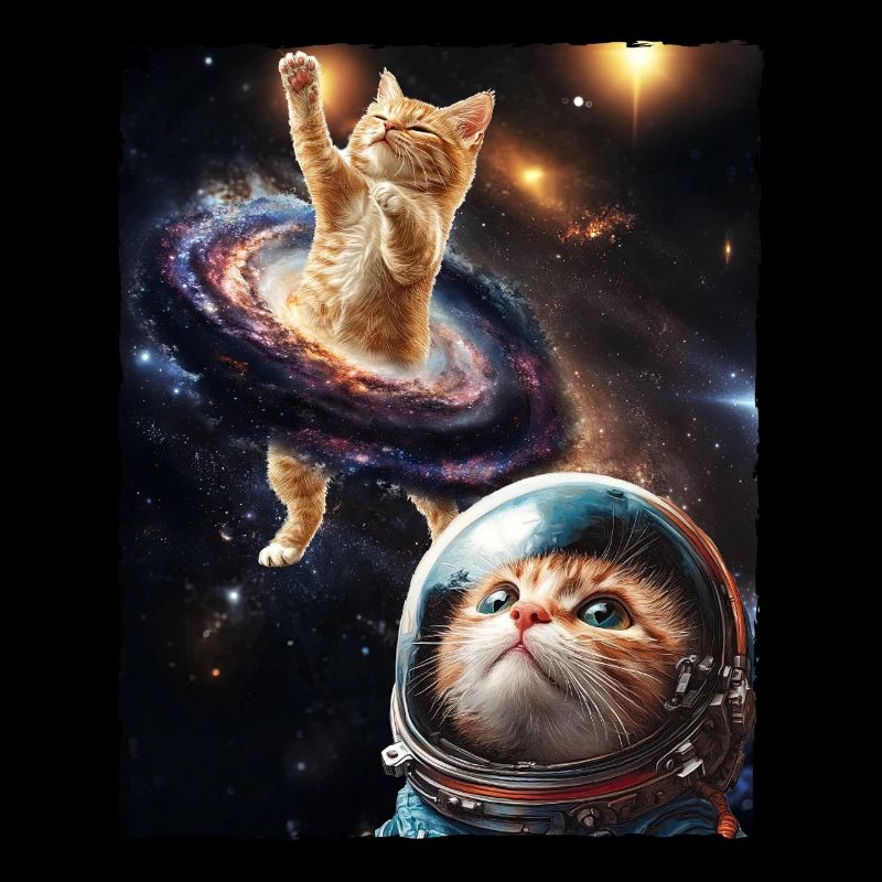 Chat mignon Mème Outerspace Galaxy Astrologie spatiale