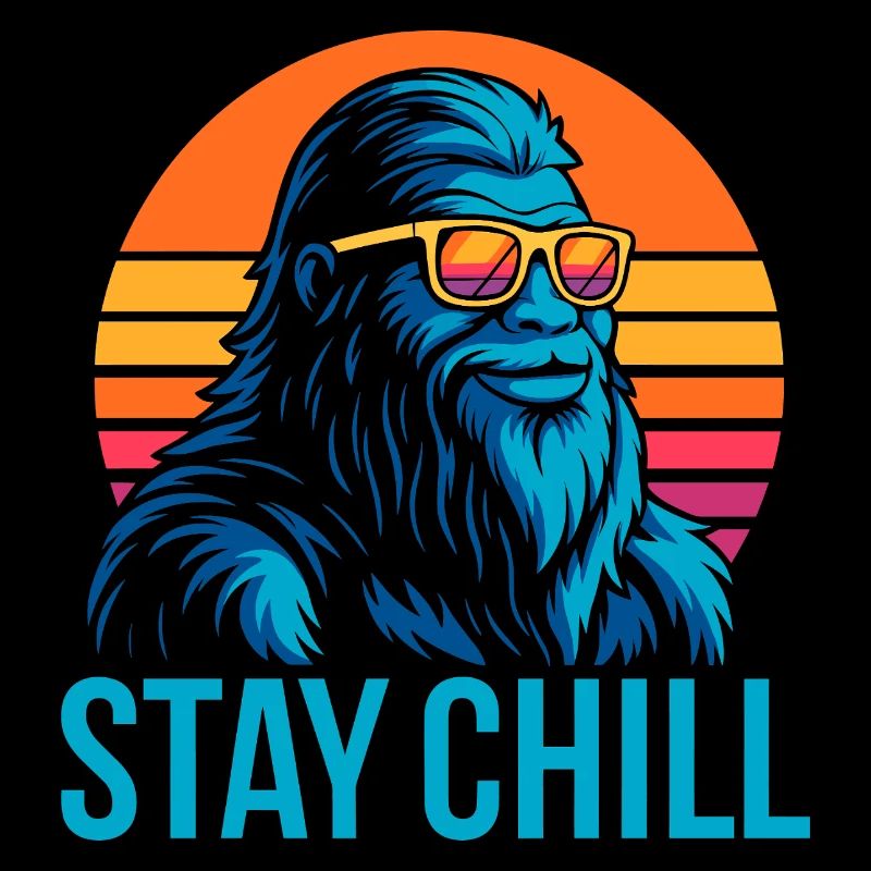 Stay Chill Retro Yeti Design