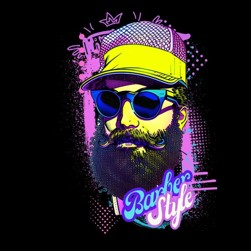 Logo barbu stylé rétro