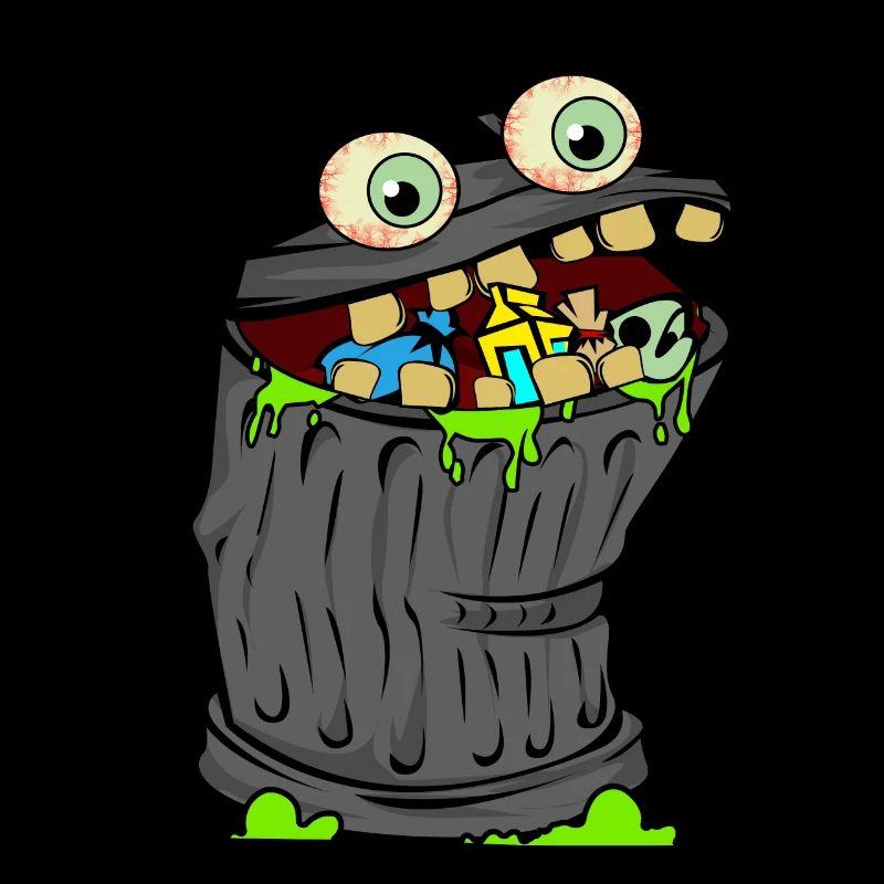 trash trash can comic cartoon graphic image children