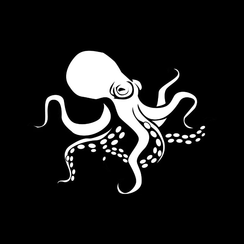 Octopus octopus drawing black white t shir