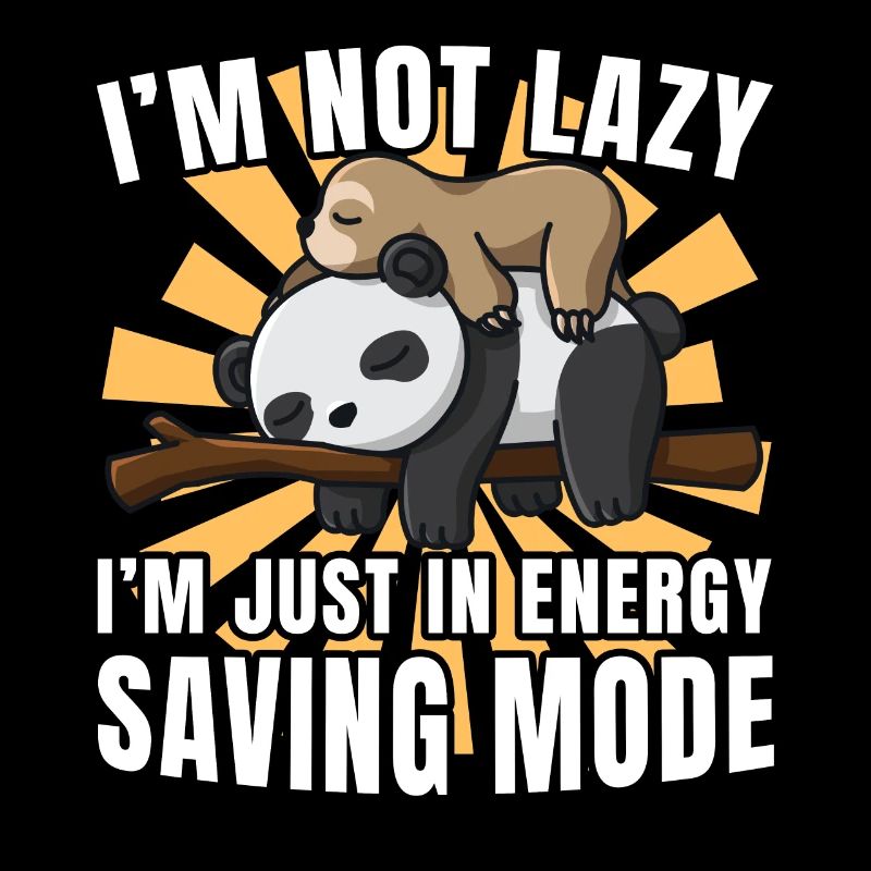 TShirt Sloth and Panda I'm Not Lazy Sleeping cute
