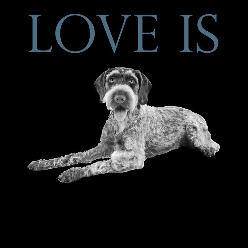 Love Is German Wirehaired Pointer Dog Saint Valentin