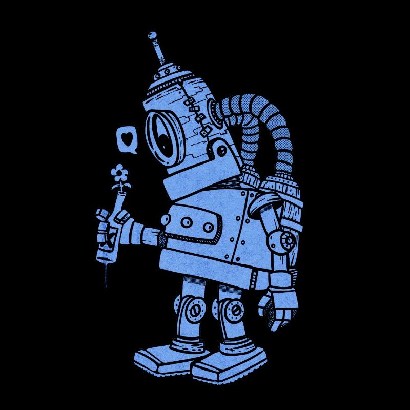 robot amoureux bleu