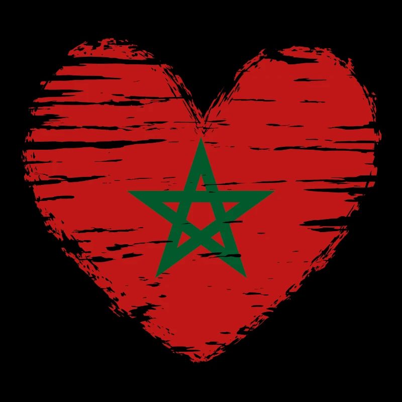 Manteau drapeau drapeau coeur Maroc