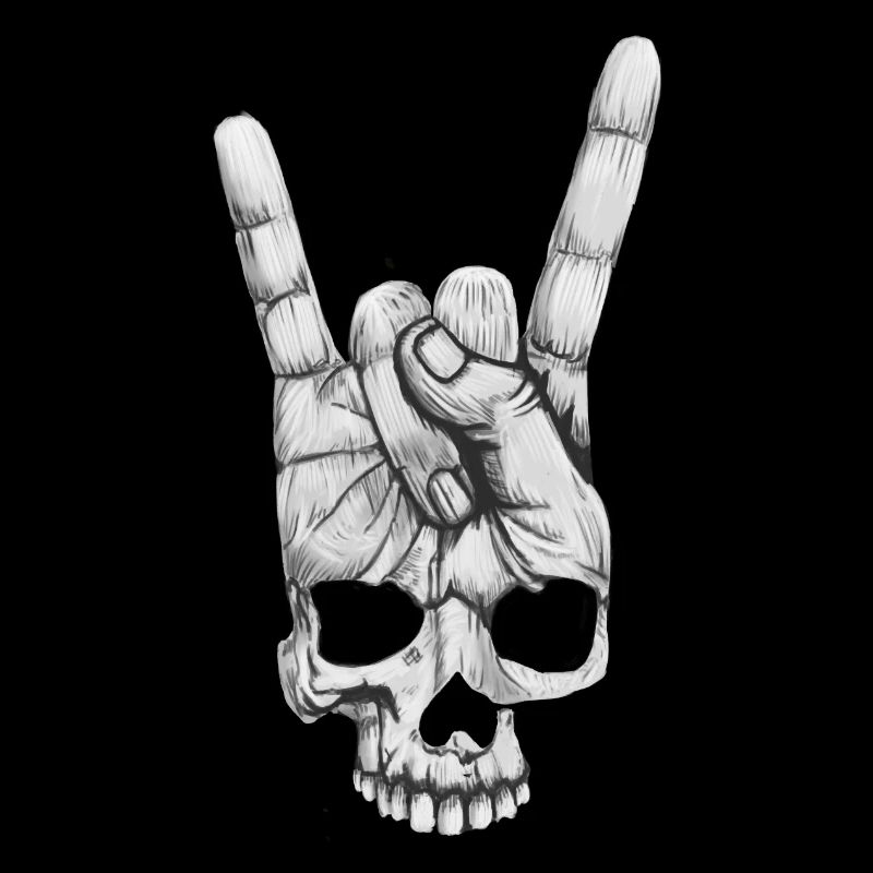 Rock On Hand-Skull