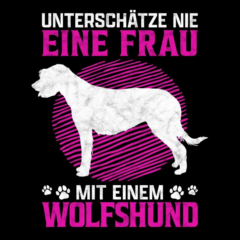 Frau mit Irischer Wolfshund Windhund Spruch