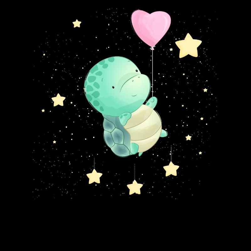 Baby Turtle Floating In Outer Space