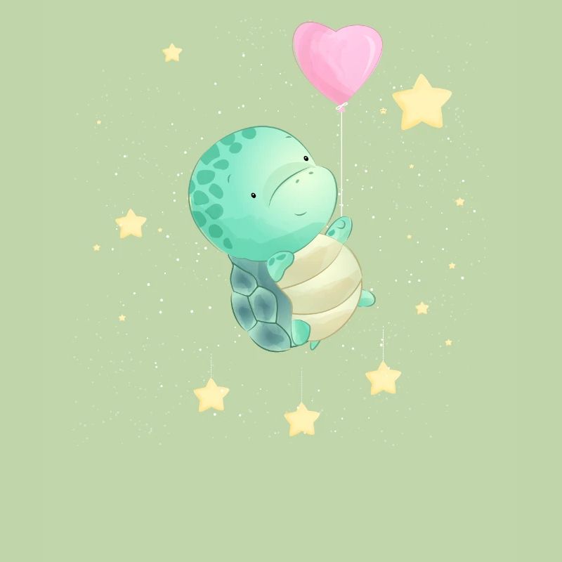 Baby Turtle Floating In Outer Space