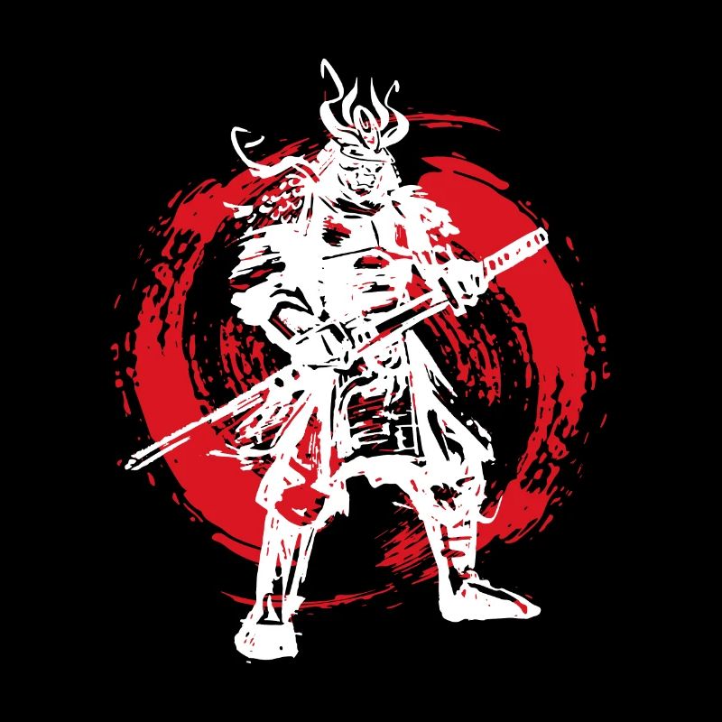 Samurai Japanese Warrior Blood Moon Design