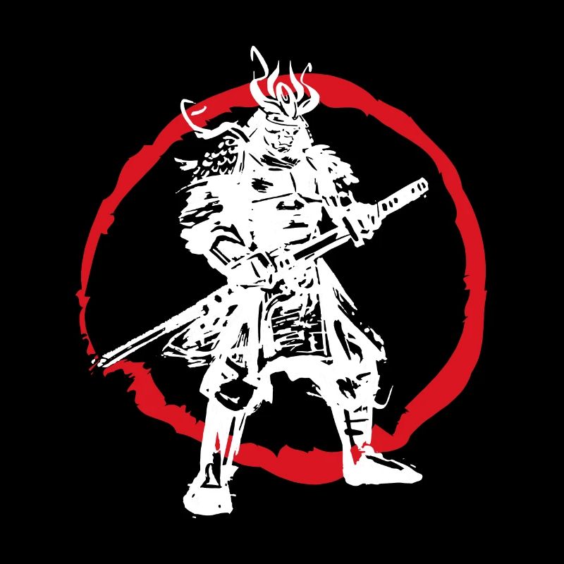 Samurai Japanese Warrior Blood Moon Design