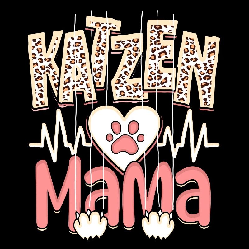 Katzen Mama Kätzchen Leopard Muster
