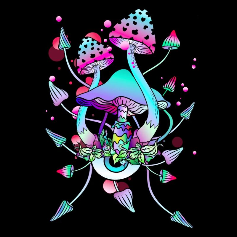 Magic Mushrooms, psychedelic mushroom eyes art