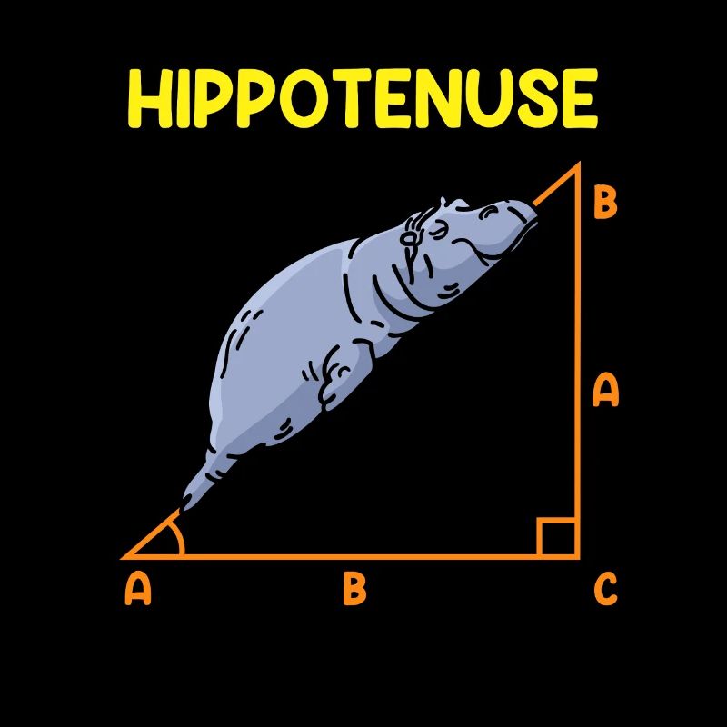 Mathe Hippo Mathelehrer Hippotenuse