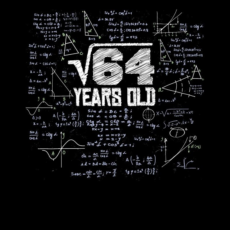 Square root of 64 math nerd 8th birthday