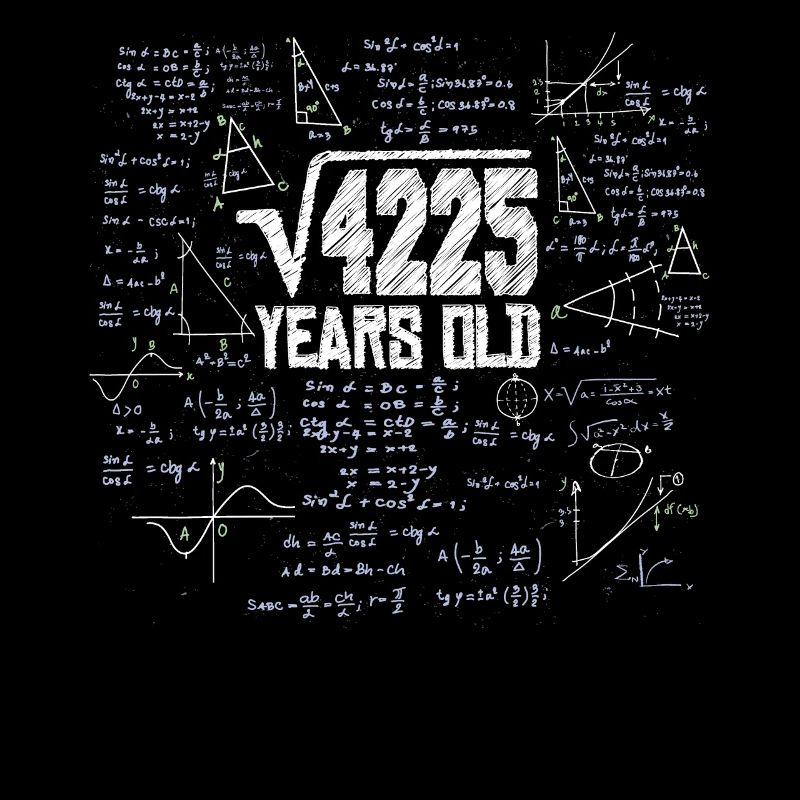 Racine carrée de 4225 Math Nerd 65e anniversaire