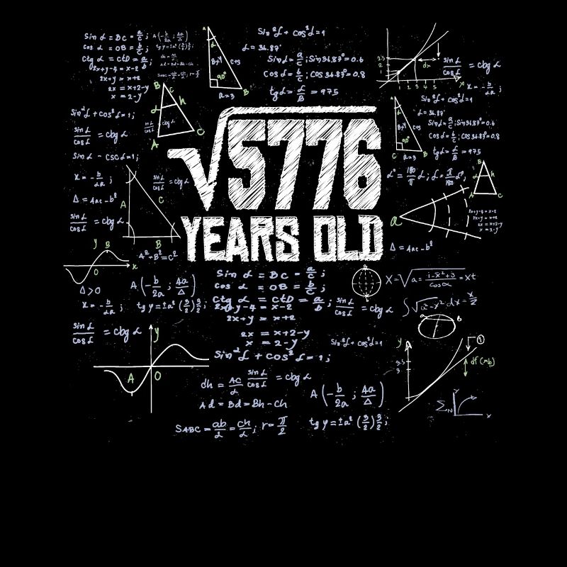 Square Root of 5776 Math Nerd 76th Birthday