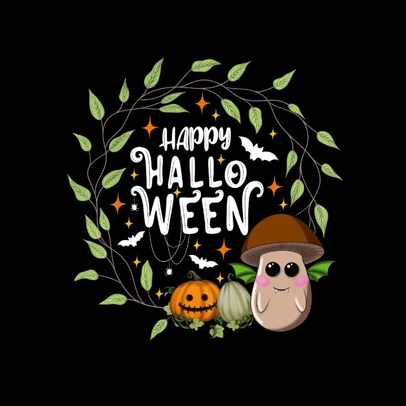Joyeux Halloween Bonnet Marron Champignon Blanc