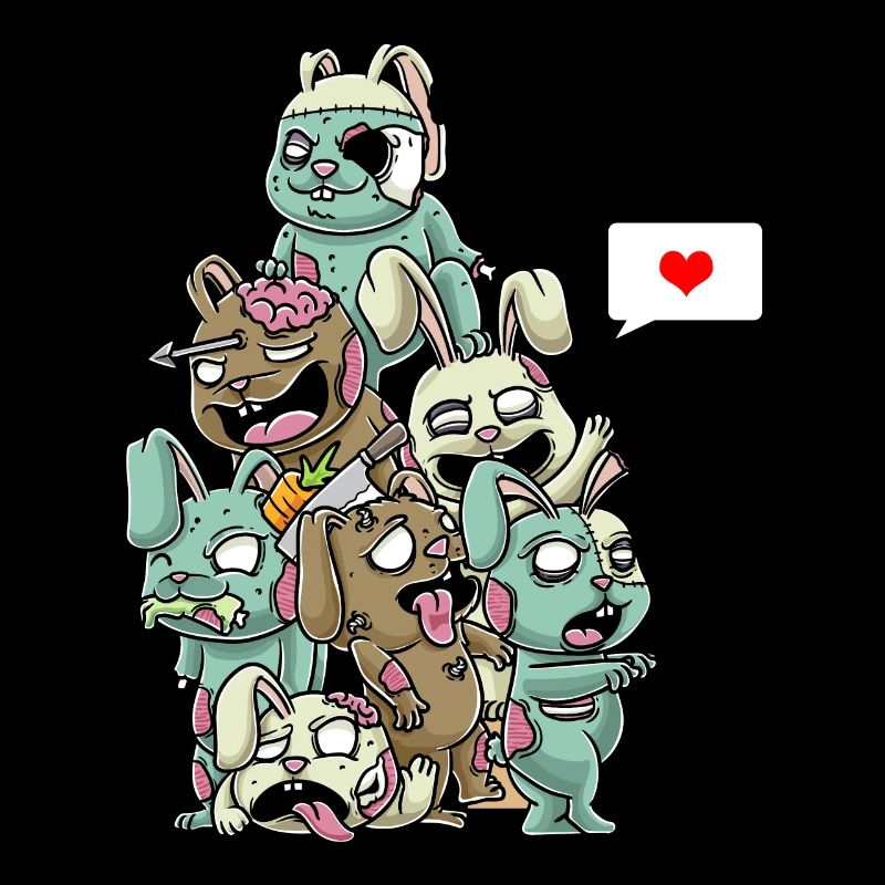 Drôle de lapin zombie Halloween