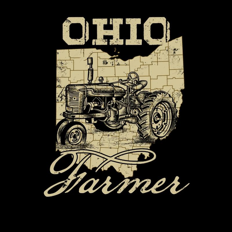 Ohio Farmer Tractor Lover State Map Farming Local