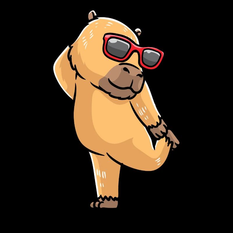 Capybara dancing with sunglasses capybara