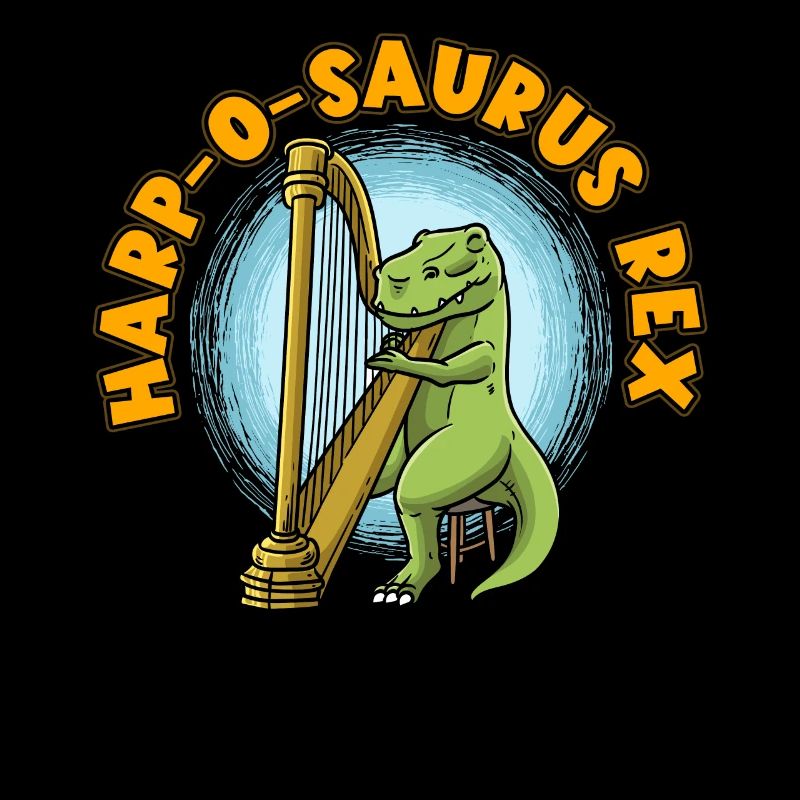 Harf-o-saurus Rex Harp Player Harpist