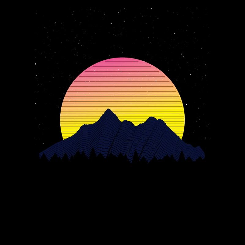 MOUNTAIN RETROWAVE SUNSET