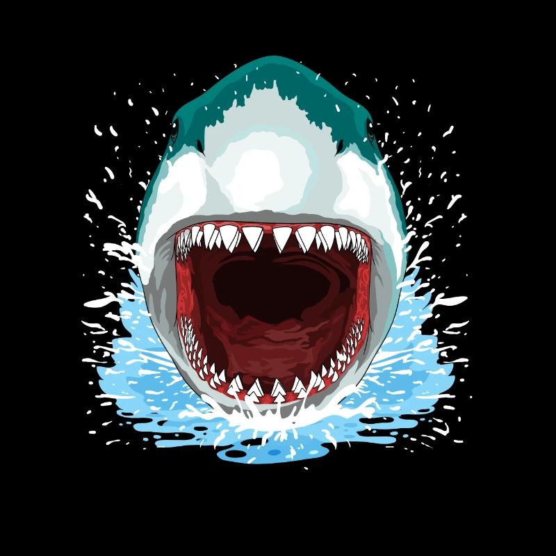 Requin Bouche Ouverte Dents Requin Blanc