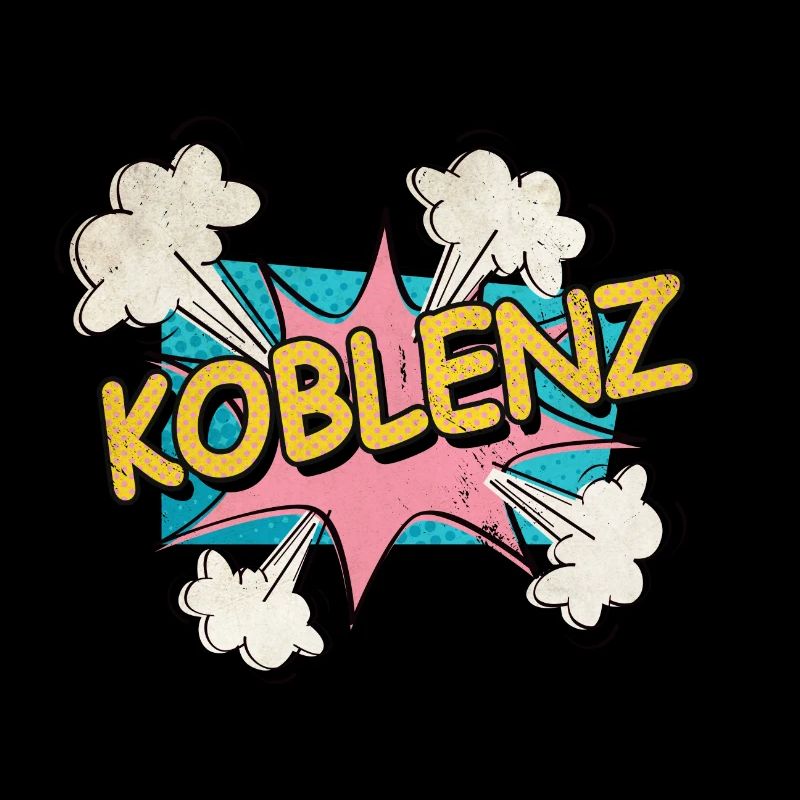 Koblenz Germany City Font Pop Art Comic