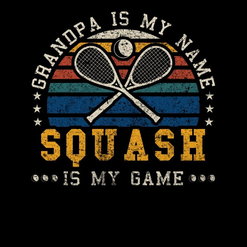 Squash Grandpa Retro Sunset Squash Player