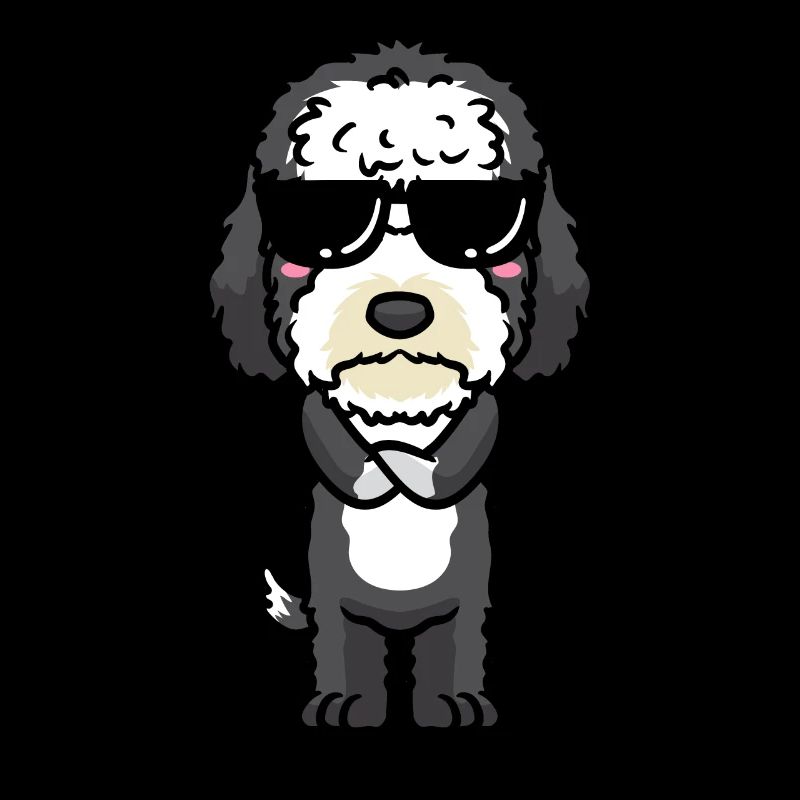 Sheepadoodle Hund Mit Sonnenbrille Emoticon
