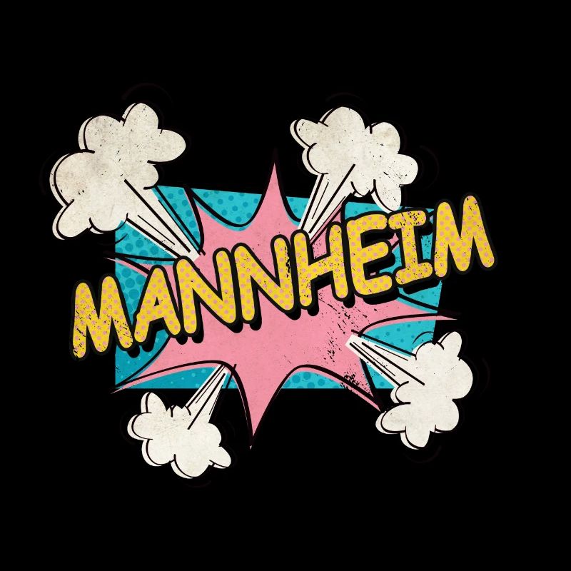 Mannheim Germany City Font Pop Art Comic