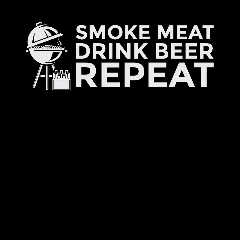 Smoke Meat Drink Beer Repeat Funny For BBQ Chef