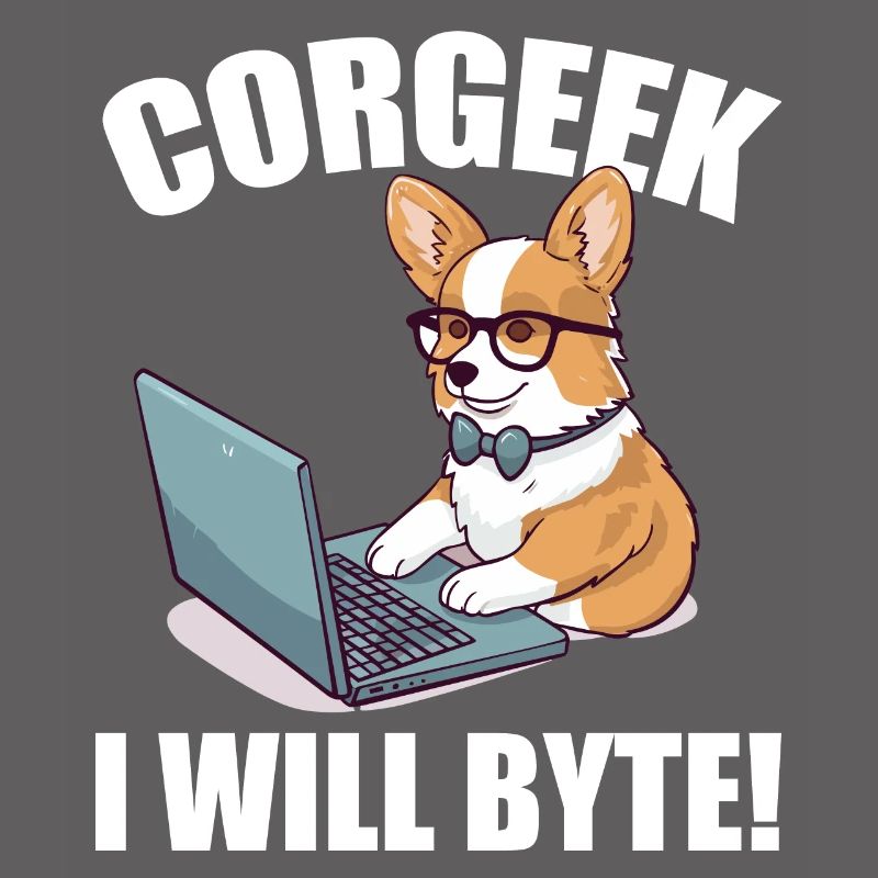 Corgi mit Brille I Will Byte Computerfreak Corgeek