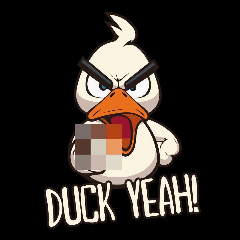 Duck yes! Funny duck with middle finger