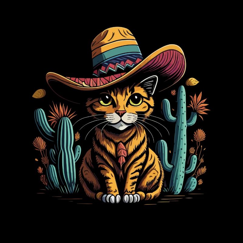 Cinco de Mayo Mexican Style Cat with Sombrero